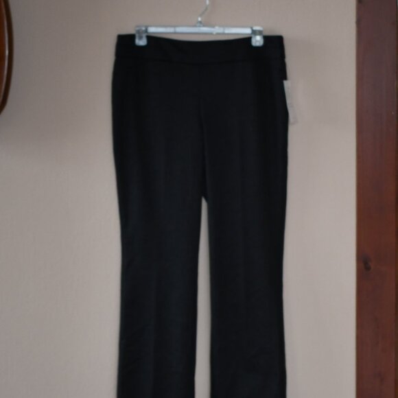 Cooper & Ella Women's Black Gray Grid Pull On Bootcut Dress Pants Size M NWT $59 - Picture 2 of 5